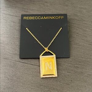 Rebecca Minkoff Gold Initial Pendant Necklace N